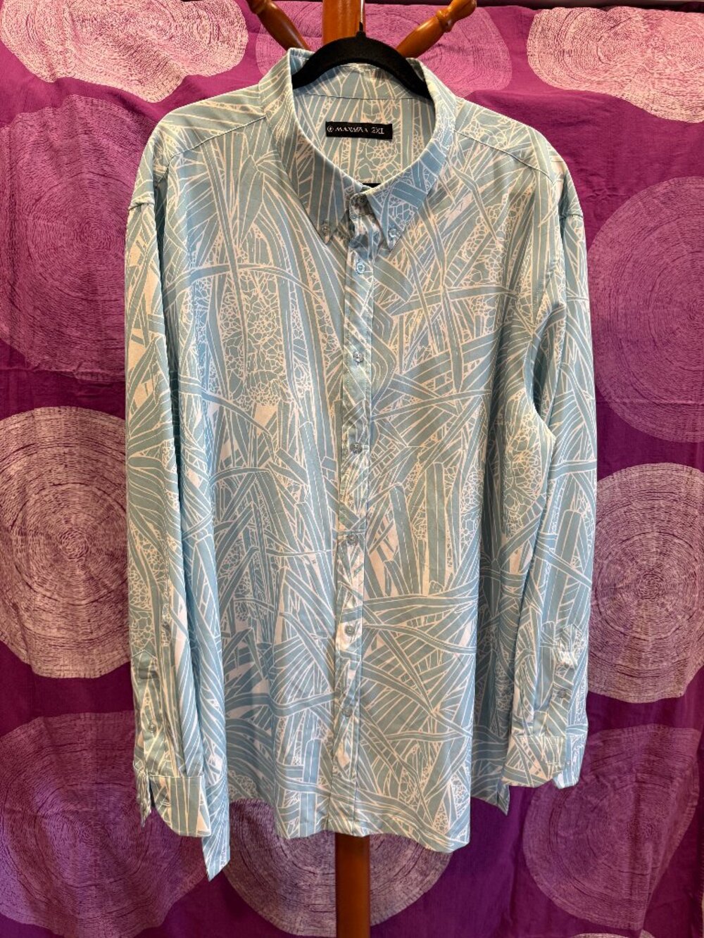 MANAOLA Men's Long Sleeve Button Down XXL Shirt